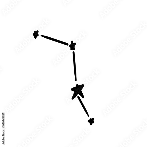 constellation name caelum illustration on transparency background