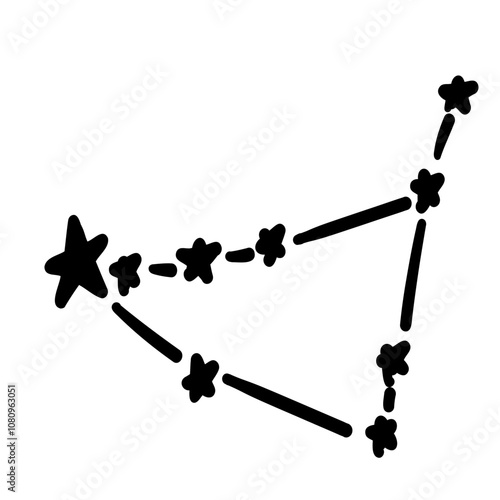 constellation name cappricornus sea goat illustration on transparency background
