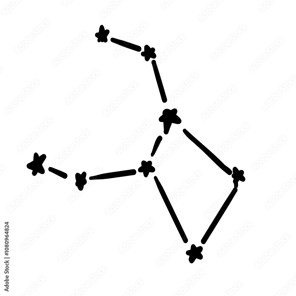 constellation name crater illustration on transparency background constellation name crater illustration on transparency background
