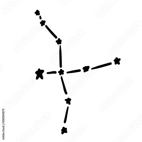 constellation name cygnus illustration on transparency background