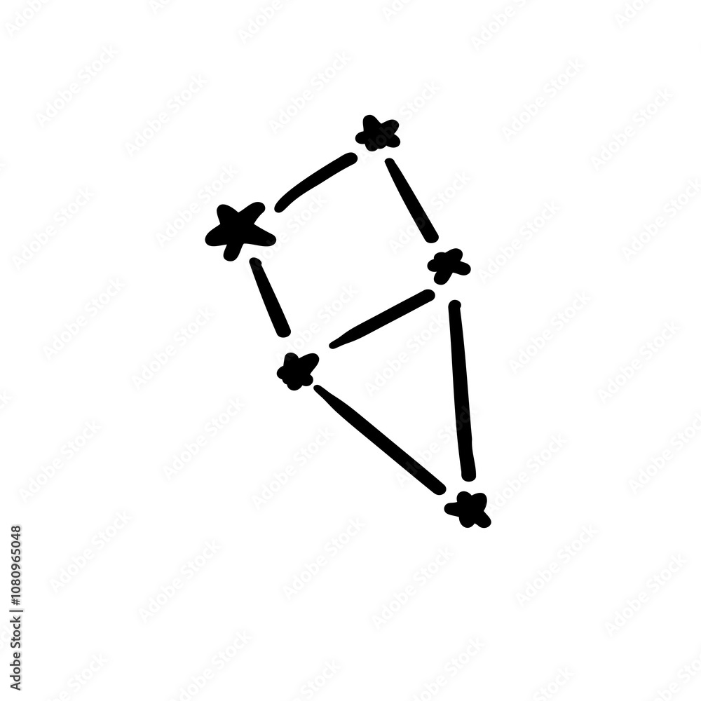 constellation name cepheus illustration on transparency background constellation name cepheus illustration on transparency background