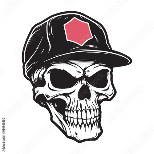  Skull with cap icon illustration vector