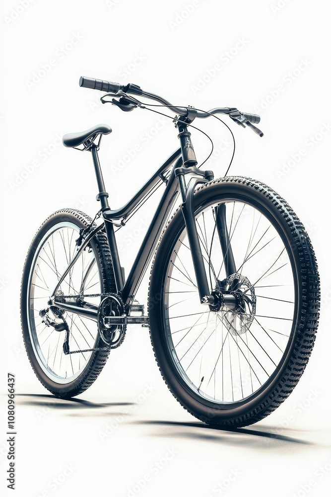 Black bicycle isolated against white background. Black bicycle isolated against white background.