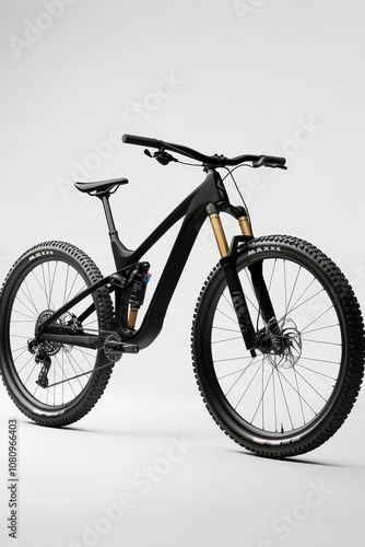 Black mountain bike on a white background. photo