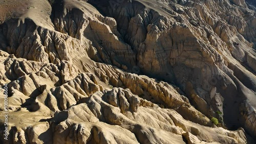 Aerial drone shot of moonland strucutre in Lama Yuru in Kargil Ladakh photo