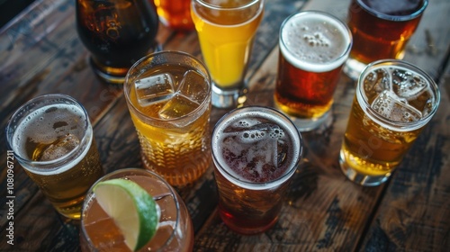 A selection of nonalcoholic beer and wine for those wanting a more traditional mocktail option.