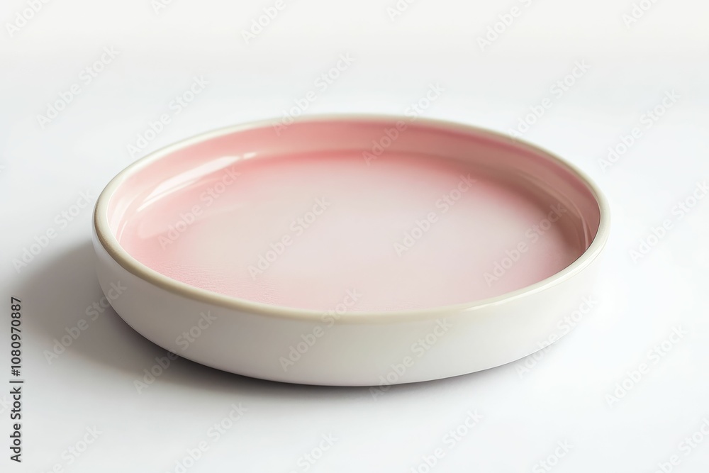 Empty pink and white ceramic dish. Empty pink and white ceramic dish.