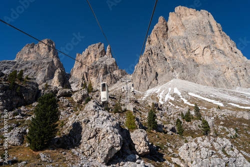 Scenic cable car ride through the Dolomites’ majestic cliffs photo