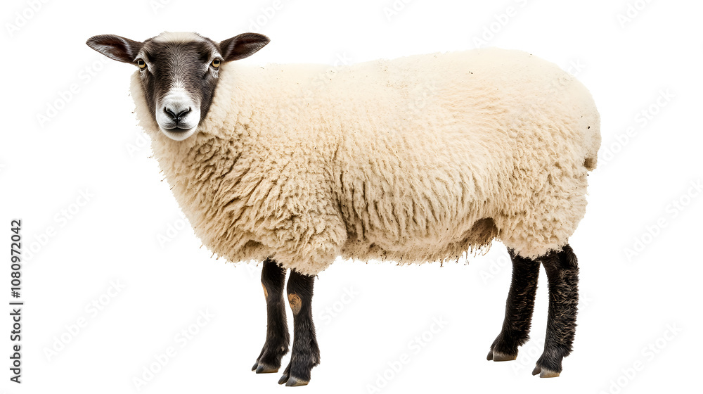 Fototapeta premium Sheep on a white background. isolated background.