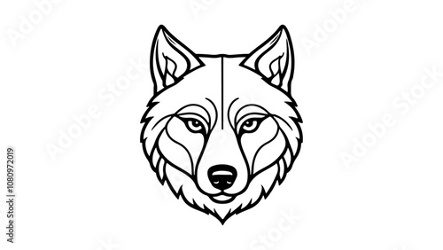 icon of a ideal wolf head vector illustration, very beautiful and simple illustration of a wolf head vector silhouette