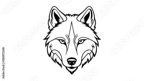 illustration of a wolf head outline silhouette