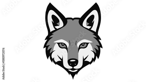 vector illustration of a gray wolf head, coyote face vector illustration photo