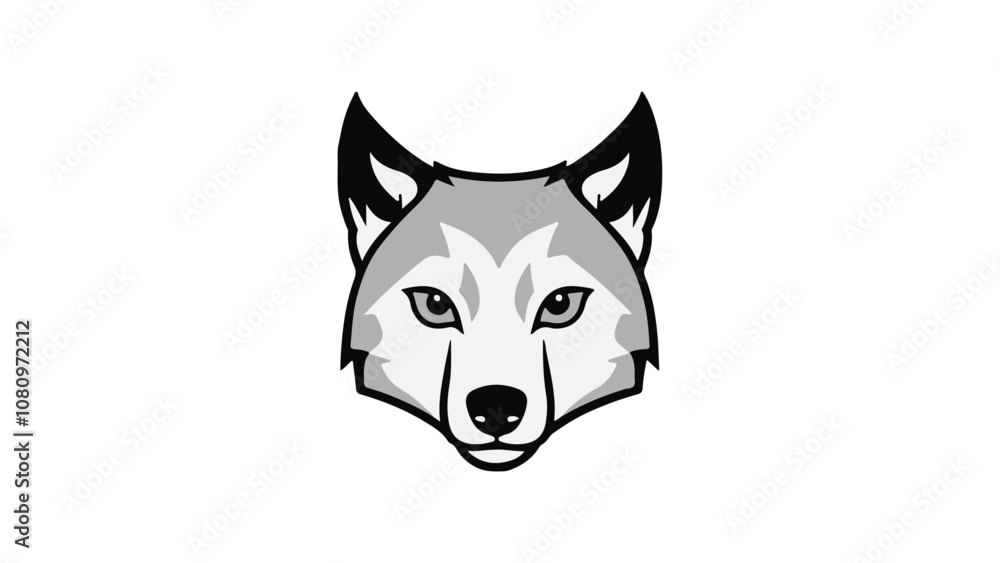 cute wolf head vector illustration cute wolf head vector illustration