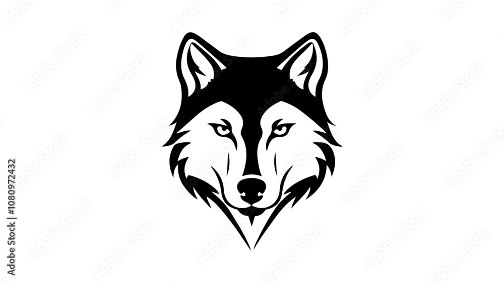 wolf head tattoo vector illustration on white background wolf head tattoo vector illustration on white background