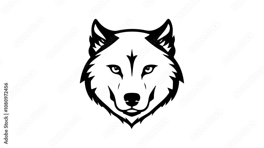 black and white vector illustration of a wolf head black and white vector illustration of a wolf head