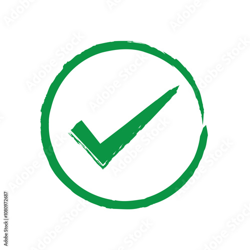 green tick check mark icon vector