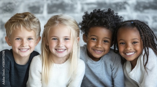 Smiling Children: A Portrait of Joy and Friendship