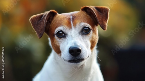 Close-up Portrait of a Cute Jack Russell Terrier Dog