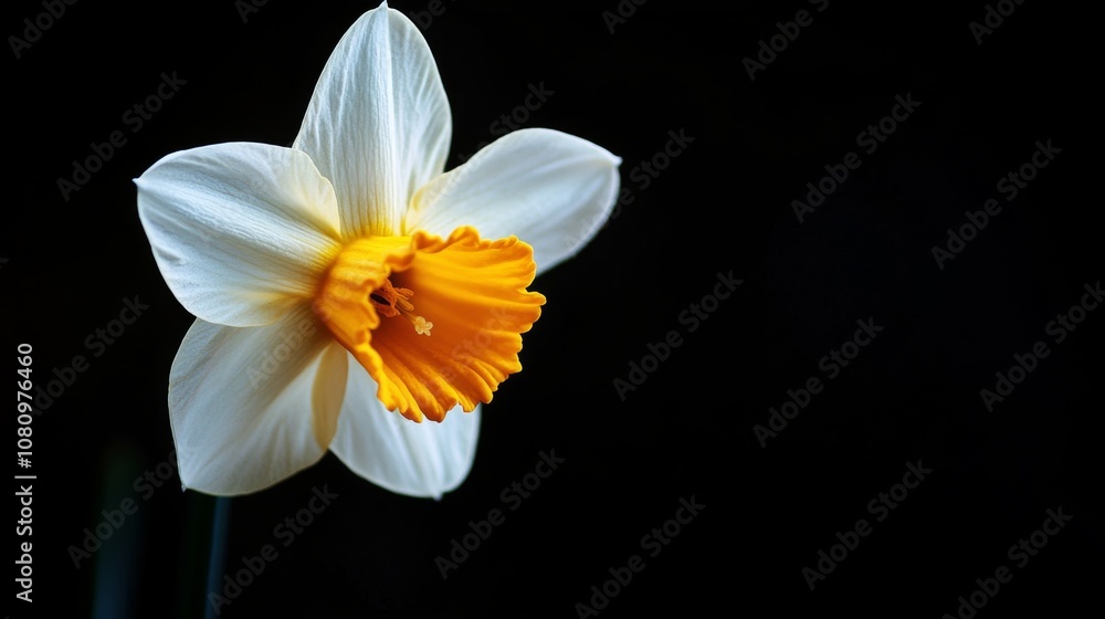 Fototapeta premium White and Yellow Daffodil Flower Close-up