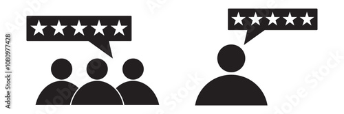 Customers Feedback icon collection. 5 stars review icon. 5 stars positive review. Rate icons set. Feedback icon collection. Concept of best ranking. Customer review. Good result. 