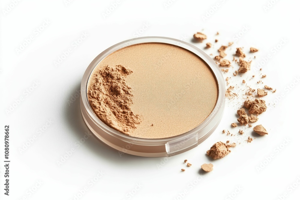 Powder compact with scattered powder. Powder compact with scattered powder.