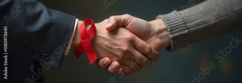 AIDS Day. red ribbon