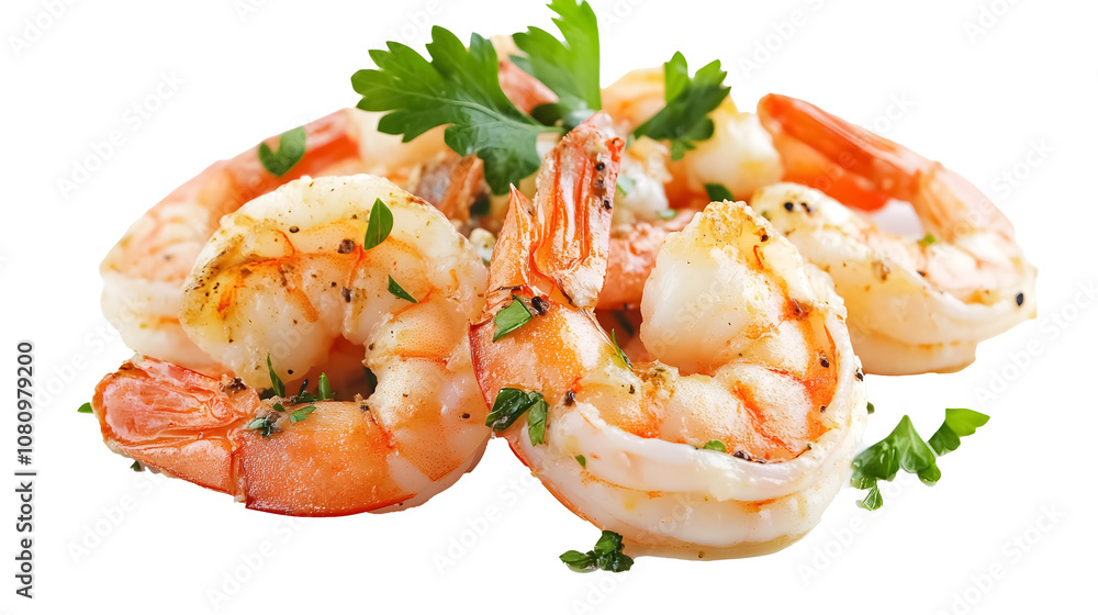 Shrimp scampi on a transparent background. isolated background. Shrimp scampi on a transparent background. isolated background.