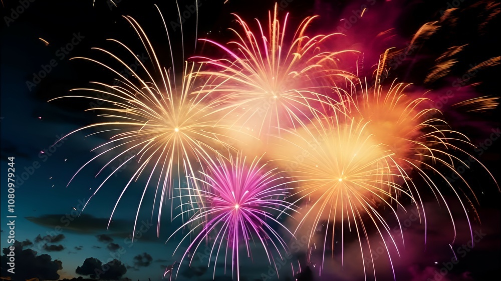 Fototapeta premium Fireworks in the night sky