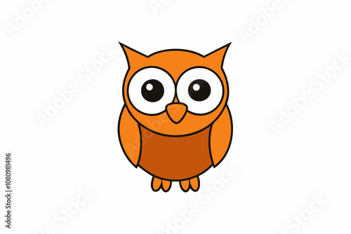 Owl cartoon vector photo