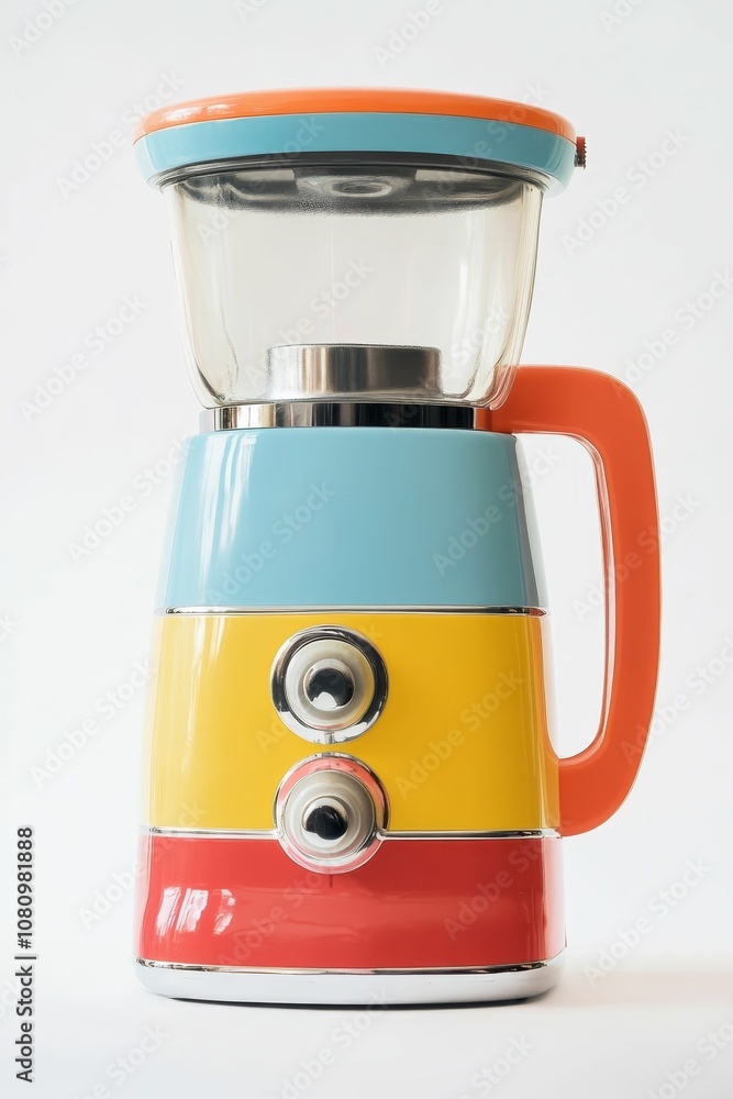 Colorful retro electric kettle with glass top. Colorful retro electric kettle with glass top.