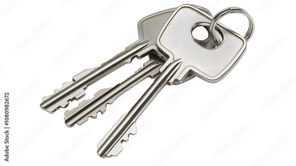 Silver keys on a white background. isolated background. Silver keys on a white background. isolated background.