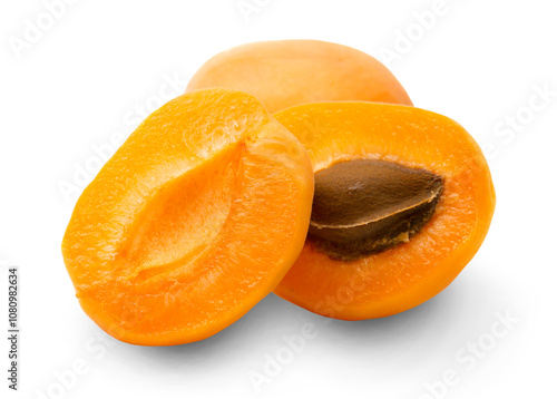 Fotografie Ripe apricots on white background