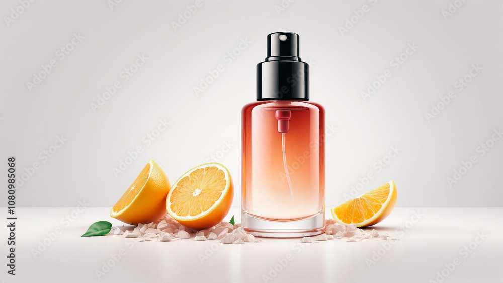 Luxury Perfume Bottle with Lemon Slices Luxury Perfume Bottle with Lemon Slices