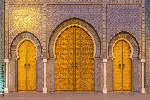 Obraz na płótnie Fès magnifiques portes du palais royal dans la ville historique du maroc