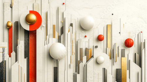 Krajobraz miasta w stylu art deco, tapeta tło generative ai 