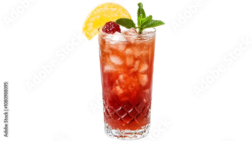 Singapore Sling on a transparent background. isolated background.