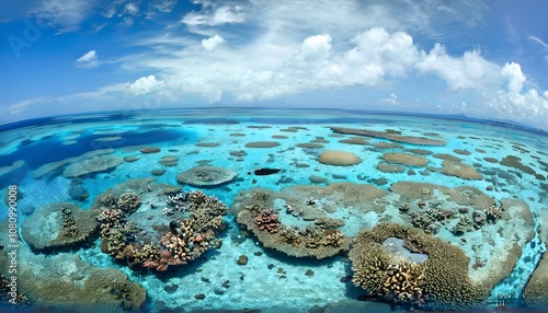 Pristine Coral Atolls of Chuuk Lagoon with Shallow Crystal Clear Waters photo