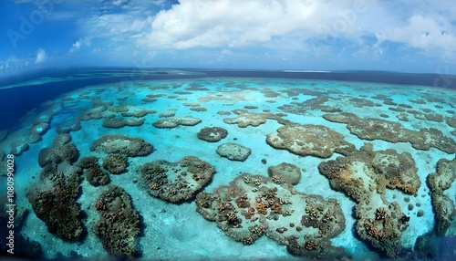 Pristine Coral Atolls of Chuuk Lagoon with Shallow Crystal Clear Waters photo