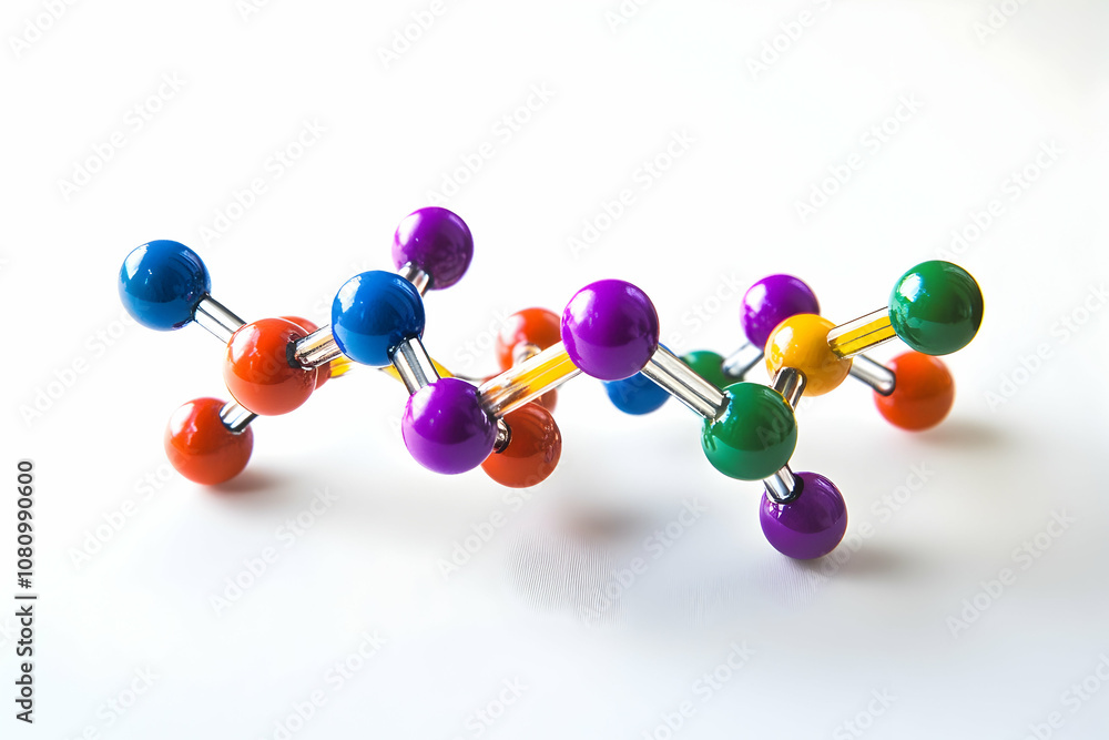 DNA molecule model, vibrant colors on a white background, genetic science concept DNA molecule model, vibrant colors on a white background, genetic science concept
