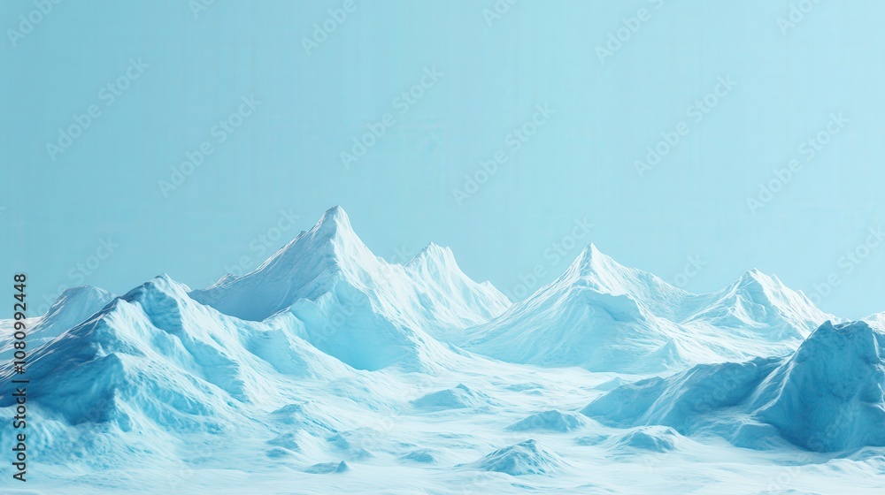 Snowy Mountain Range Under a Pale Blue Sky Snowy Mountain Range Under a Pale Blue Sky