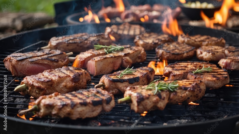 Grilling cooking food barbecue. Grilling cooking food barbecue.