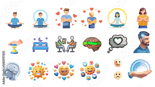 Mental Health and Wellbeing related icons