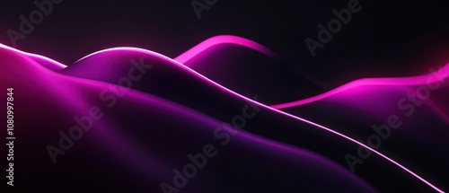 Wallpaper Mural Abstract waves in purple and black hues. Torontodigital.ca