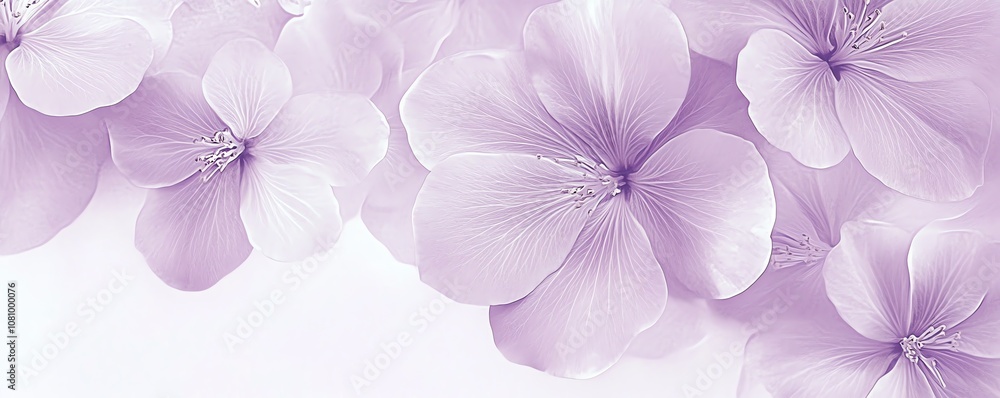 Delicate Floral Outline in Light Lilac Delicate Floral Outline in Light Lilac