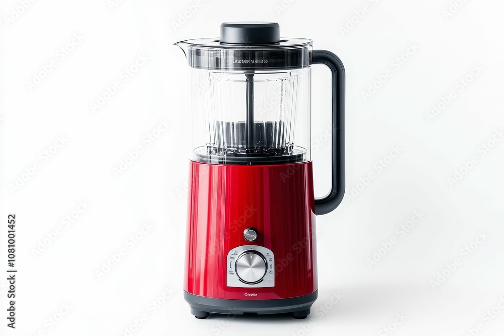 Obraz premium Red blender with a clear container.