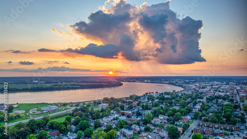 Canvas-taulu Evansville, Indiana at sunset