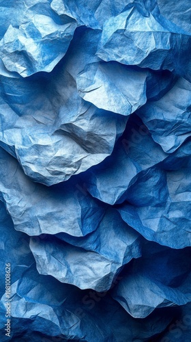 Wallpaper Mural Stunning Blue Paper Texture: A Masterpiece of Intricate Crumpled Paperwork Torontodigital.ca
