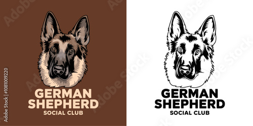 German shepherd club t-shirt vector design