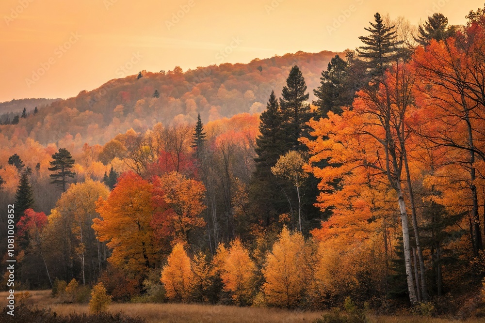 Fototapeta premium Gradient background with orange and black watercolour autumn hues, watercolour gradient, gradient design