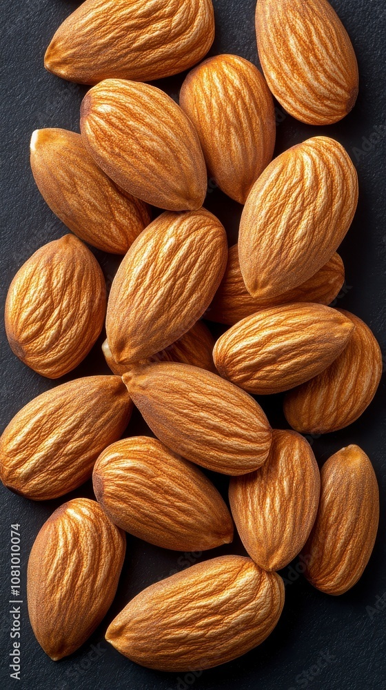 Golden Almonds Close Up: A Nutritious and Delicious Snack Golden Almonds Close Up: A Nutritious and Delicious Snack